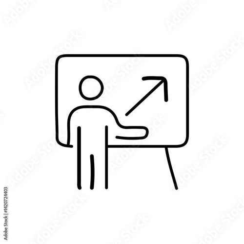 vector illustration of growth icon element with outline style	

