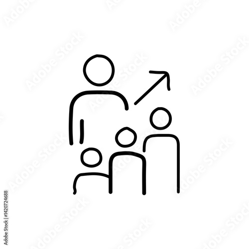 vector illustration of growth icon element with outline style	
