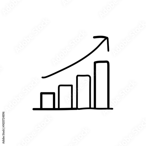 vector illustration of growth icon element with outline style	

