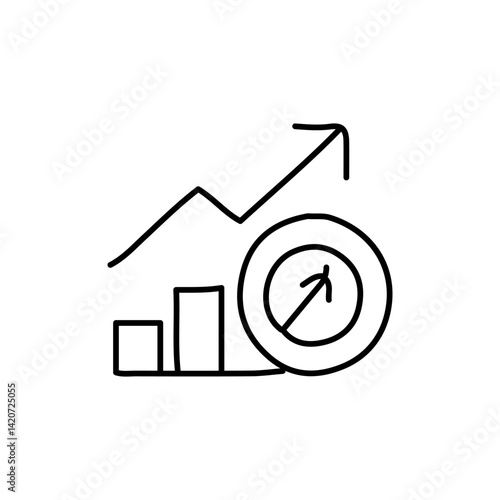 vector illustration of growth icon element with outline style	
