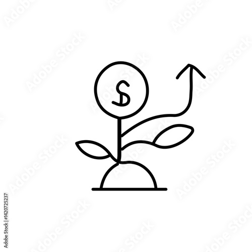 vector illustration of growth icon element with outline style	
