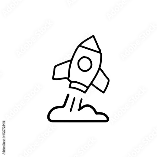 vector illustration of growth icon element with outline style	
