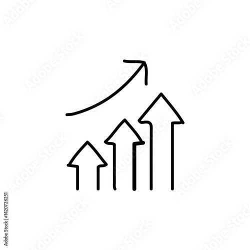 vector illustration of growth icon element with outline style	
