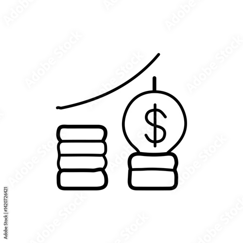 vector illustration of growth icon element with outline style	
