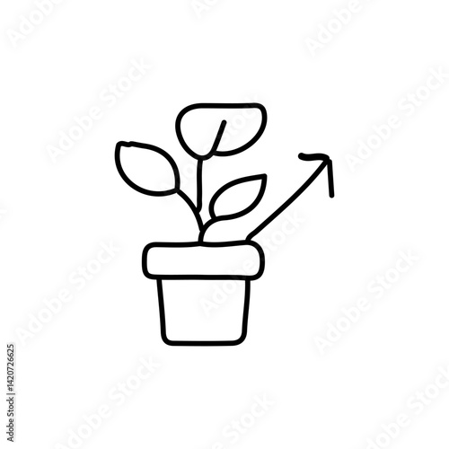 vector illustration of growth icon element with outline style	
