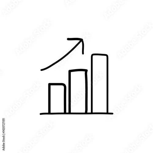 vector illustration of growth icon element with outline style	
