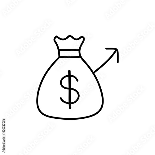 vector illustration of growth icon element with outline style	
