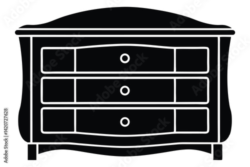 dresser silhouette vector illustration