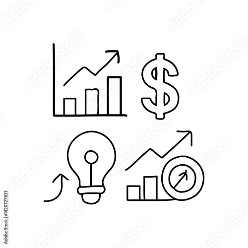 vector illustration of growth icon element with outline style	
