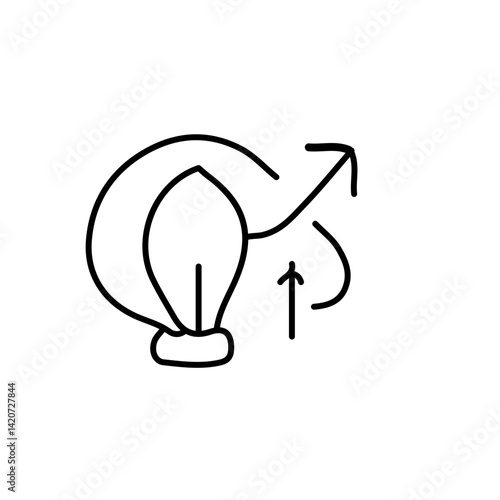 vector illustration of  growth icon element with one line style	
