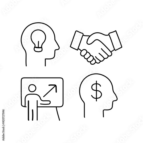 vector illustration of growth icon element with outline style	
