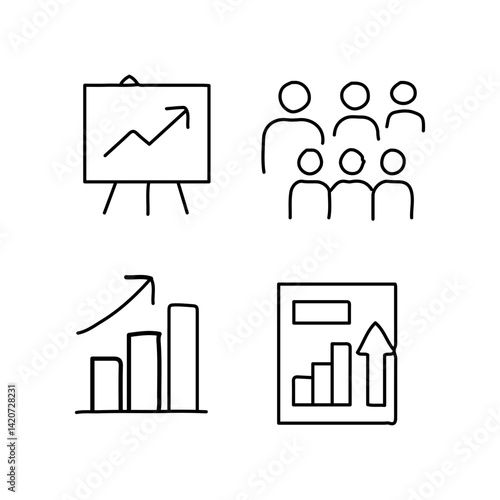 vector illustration of growth icon element with outline style	
