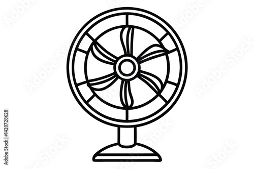 electric air cooler silhouette vector illustration