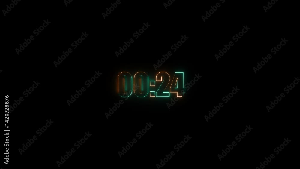 60 seconds (1 minute) digital alarm clock countdown timer. Colourful line on chic white luxury and elegant concept60 second animated countdown Countdown one minute animation from 60 to 0 seconds. 60 seconds (1 minute) digital alarm clock countdown timer. Colourful line on chic white luxury and elegant concept60 second animated countdown Countdown one minute animation from 60 to 0 seconds.
