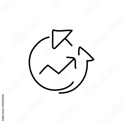 vector illustration of growth icon element with outline style	
