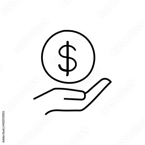 vector illustration of growth icon element with outline style	
