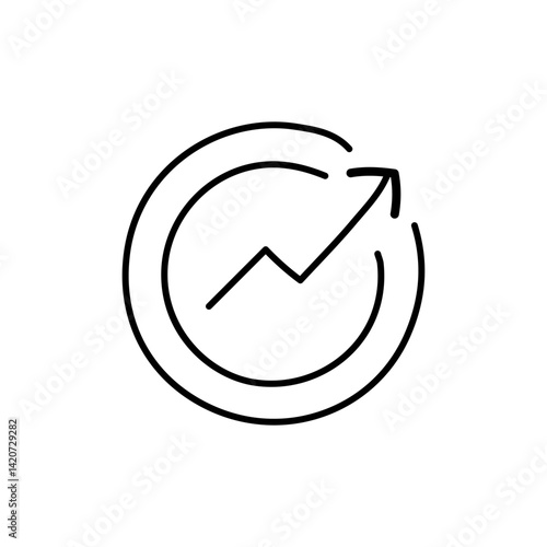 vector illustration of growth icon element with outline style	
