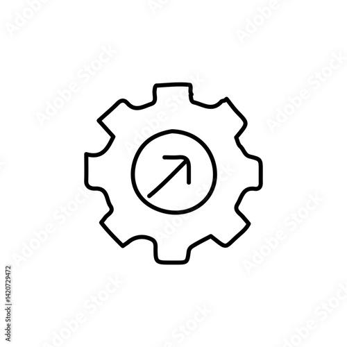 vector illustration of growth icon element with outline style	
