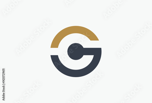 circular letter g dot tech logo design element