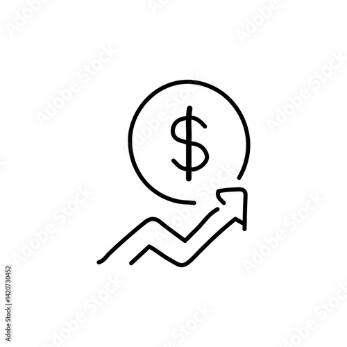 vector illustration of growth icon element with outline style	
