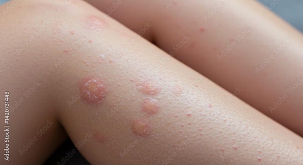 Fototapeta premium Close-up Image of Skin Rash on Legs