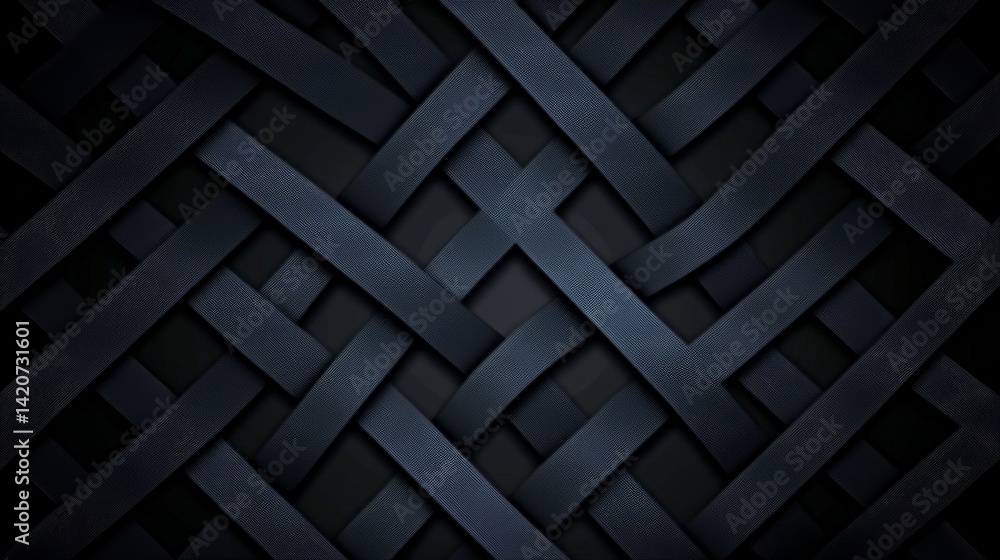 Intricate Dark Blue Geometric Pattern Design on black background Intricate Dark Blue Geometric Pattern Design on black background