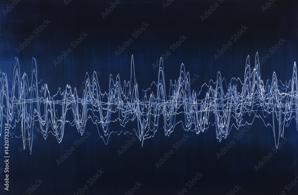 Obraz premium Abstract audio waveform graphic on dark background