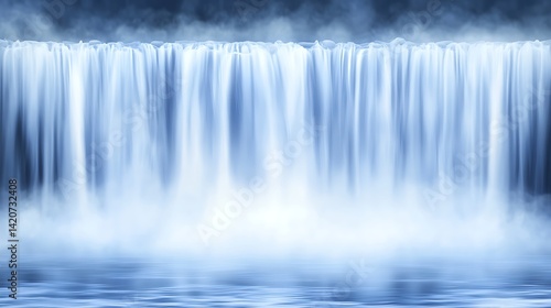 Majestic waterfall cascading into a tranquil pool