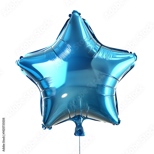 blue star ballon on a white background