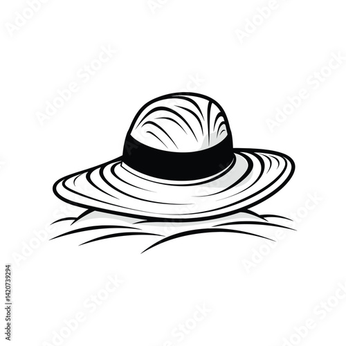 Stylish Beach Hats and Headwear Vector Set