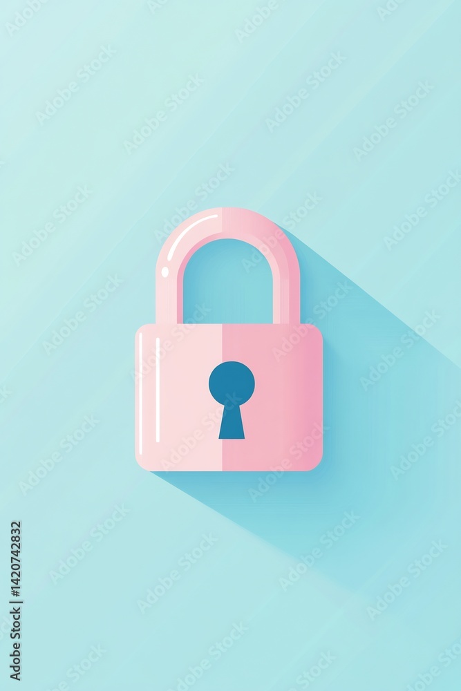 Cyber Security Lock Icon Muted Colors Data Protection Cyber Security Lock Icon Muted Colors Data Protection