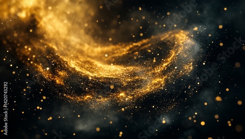 Wallpaper Mural Golden swirling nebula, cosmic dust Torontodigital.ca