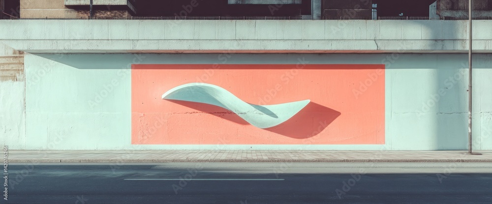 Urban Minimalist Art: A Pastel Dream on Concrete