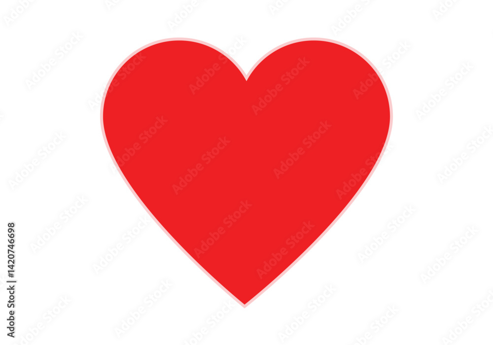 red heart on white background red heart on white background