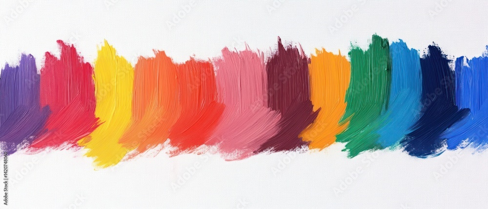 Obraz premium Vibrant Spectrum of Acrylic Paint Swatches