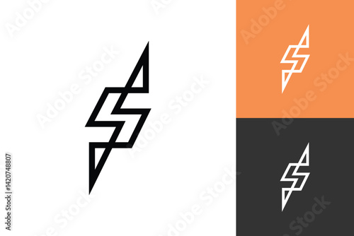 Abstract letter s electrical identity logo. thunderbolt flash energy vector logo icon design for power lightning symbol, graphic illustration