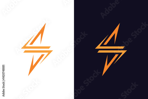 Abstract letter s electrical identity logo. thunderbolt flash energy vector logo icon design for power lightning symbol, graphic illustration