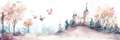Watercolor Fairy Tale Landscape