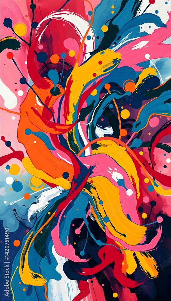 Expressive painting of swirling motions, blending colors to evoke wild energy and the beauty of chaos. Expressive painting of swirling motions, blending colors to evoke wild energy and the beauty of chaos.