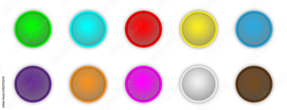 Icon set with gradient and 3d shape | Button set with white background luxury model for presentation, web, signal, business, decoration | Creative ten Circular abstract vector shape Icon set with gradient and 3d shape | Button set with white background luxury model for presentation, web, signal, business, decoration | Creative ten Circular abstract vector shape