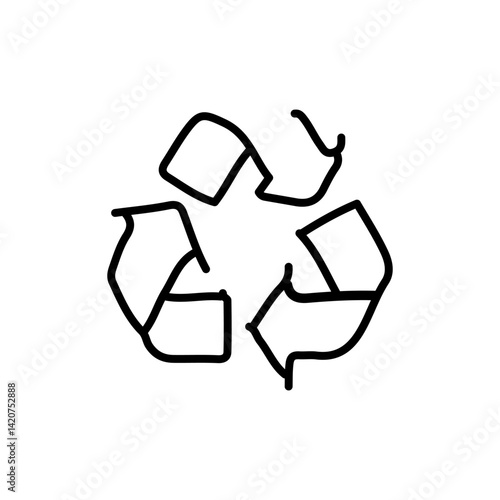 vector illustration of recycle theme element with one line style	
