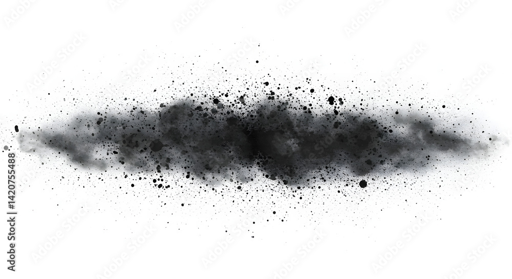 Fototapeta premium Dark Smoky Explosion on White Surface