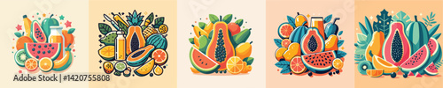 a papaya fruit vector