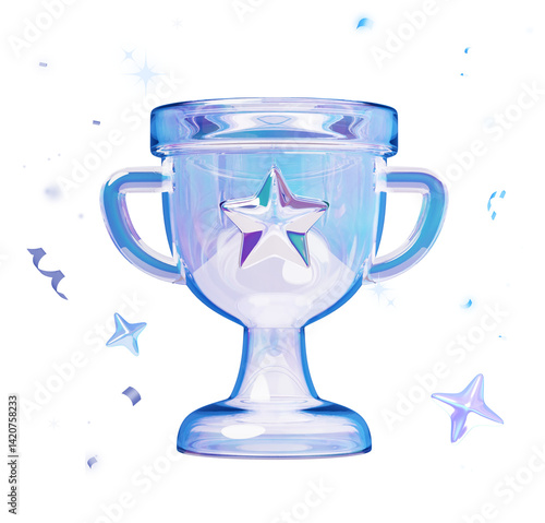 Glass Hologram Trophy 3D Graphic