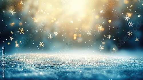 Delicate snowflakes descending in winter, capturing the essence of a serene holiday moment