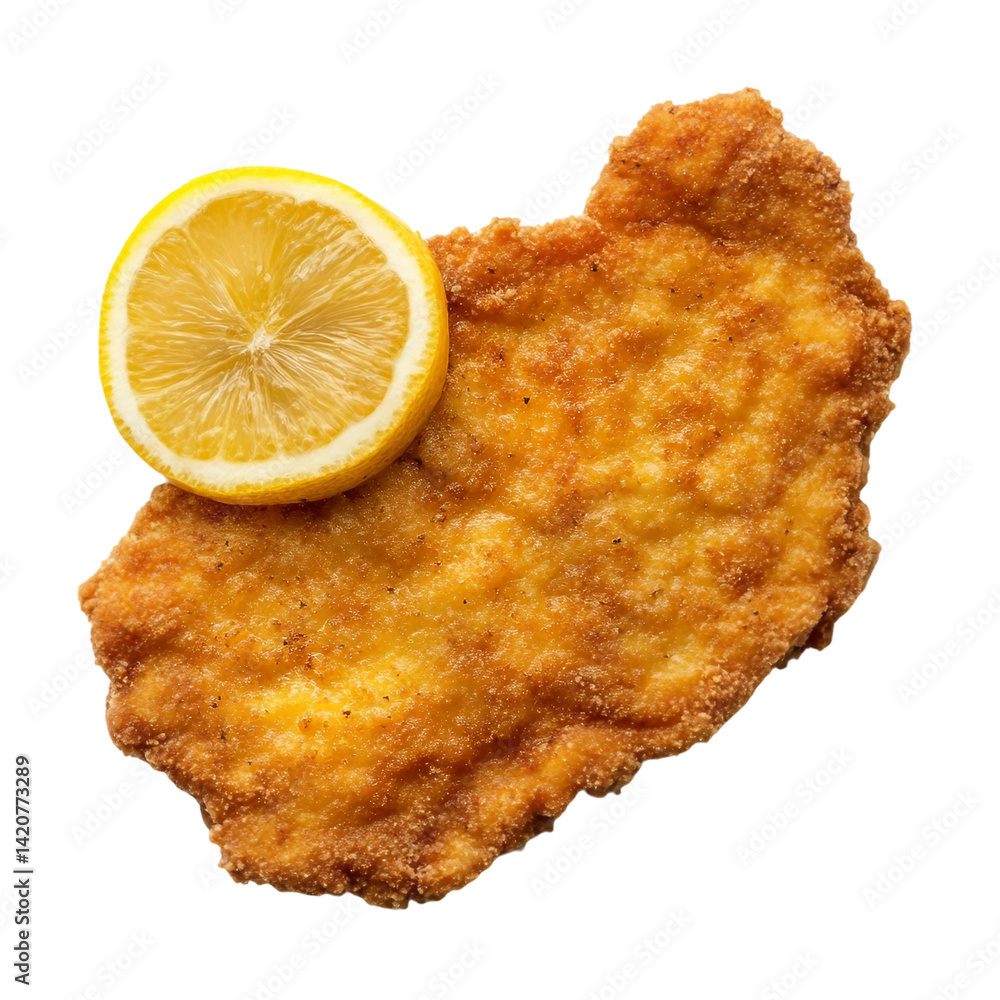 Wiener Schnitzel isolated on white background Wiener Schnitzel isolated on white background