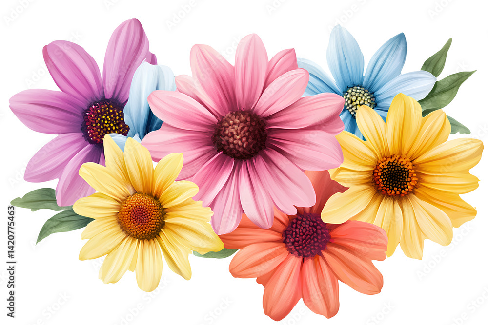 Flower bouquet arrangement, isolated on a transparent background Flower bouquet arrangement, isolated on a transparent background