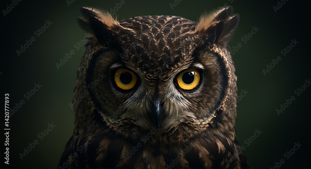 Majestic Owl Portrait: A Close-Up of a Powerful Bird of Prey Majestic Owl Portrait: A Close-Up of a Powerful Bird of Prey
