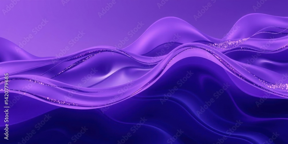 Abstract Purple Waves Background Elegant Flowing Design Luxury Texture