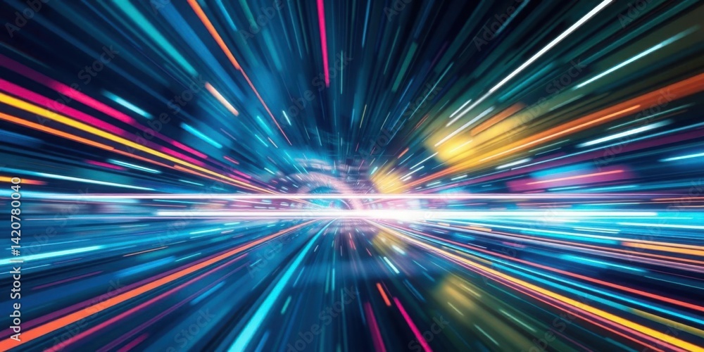 Abstract Speed of Light Colorful Neon Lines Dynamic Energy Futuristic Technology Background Abstract Speed of Light Colorful Neon Lines Dynamic Energy Futuristic Technology Background